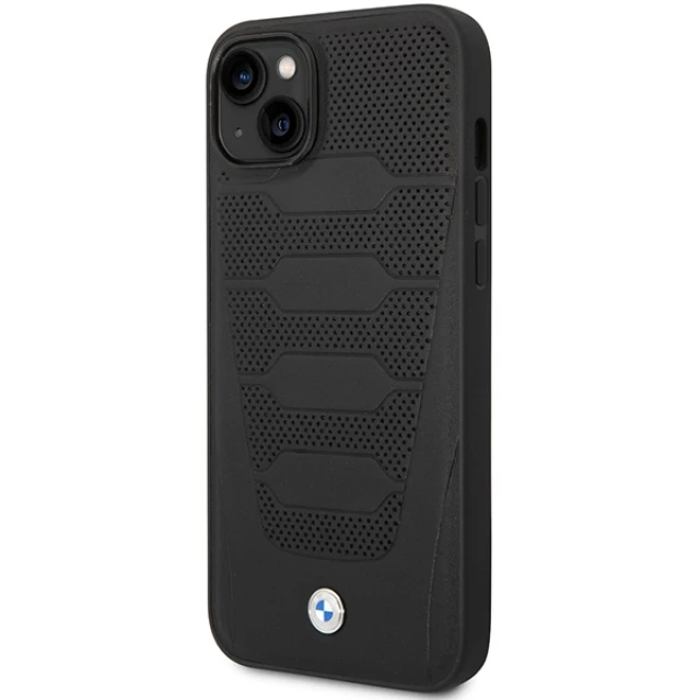 Чохол BMW для iPhone 14 | 13 Leather Seats Pattern Black (BMHCP14S22RPSK)