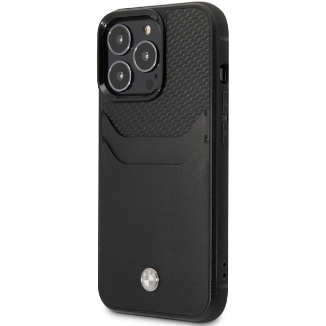 Чохол BMW для iPhone 14 Pro Leather Card Slot Black (BMHCP14L22RSEPK)