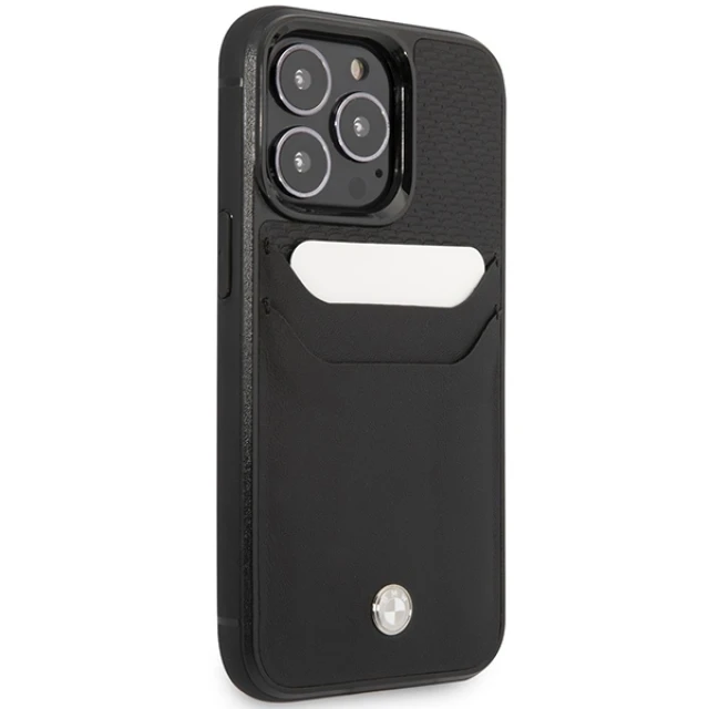 Чохол BMW для iPhone 14 Pro Leather Card Slot Black (BMHCP14L22RSEPK)