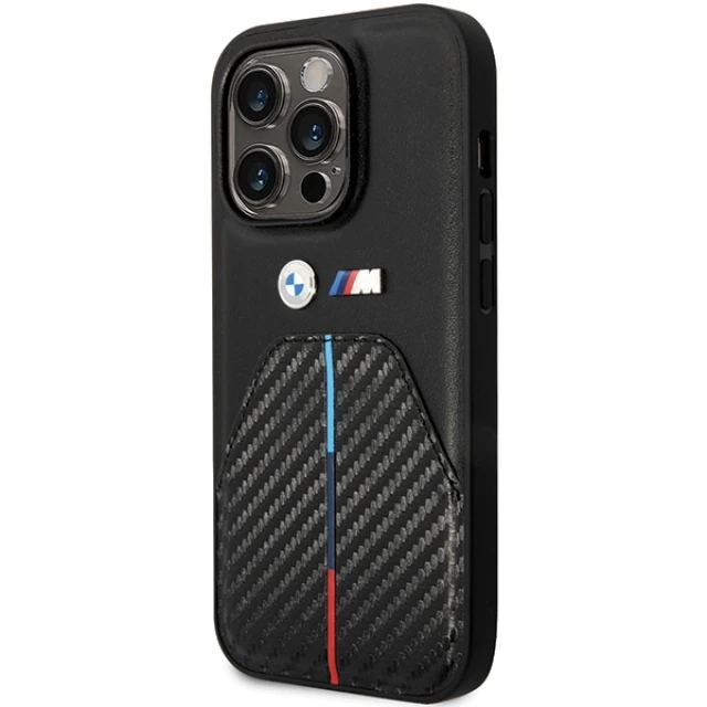 Чохол BMW Stamped Tricolor Stripe для iPhone 14 Pro Black (BMHCP14L22NSTB)
