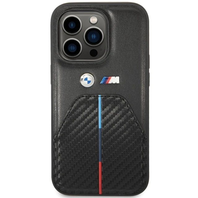 Чохол BMW Stamped Tricolor Stripe для iPhone 14 Pro Black (BMHCP14L22NSTB)