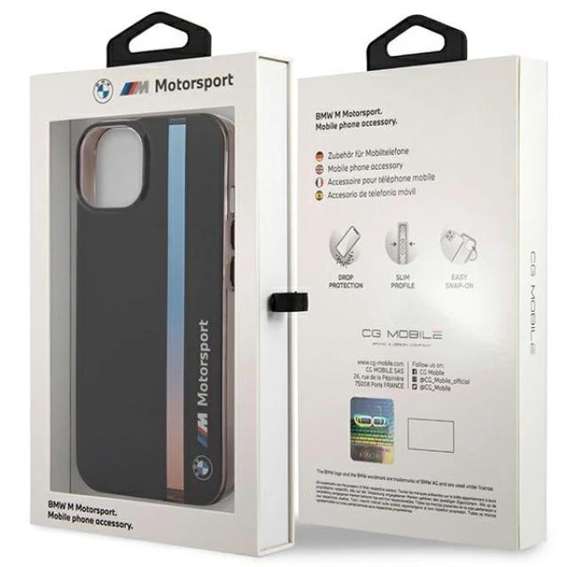 Чохол BMW IML Tricolor Stripe для iPhone 14 | 13 Black (BMHCP14S22HVGV)