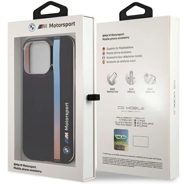 Чохол BMW IML Tricolor Stripe для iPhone 14 Pro Black (BMHCP14L22HVGV)