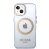 Чохол Guess Gold Outline Translucent для iPhone 14 | 13 Purple with MagSafe (GUHMP14SHTCMU)
