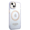 Чохол Guess Gold Outline Translucent для iPhone 14 | 13 Purple with MagSafe (GUHMP14SHTCMU)