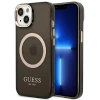 Чохол Guess Gold Outline Translucent для iPhone 14 | 13 Black with MagSafe (GUHMP14SHTCMK)
