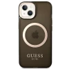 Чохол Guess Gold Outline Translucent для iPhone 14 | 13 Black with MagSafe (GUHMP14SHTCMK)