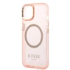 Чохол Guess Gold Outline Translucent для iPhone 14 | 13 Pink with MagSafe (GUHMP14SHTCMP)