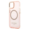 Чохол Guess Gold Outline Translucent для iPhone 14 Plus Pink with MagSafe (GUHMP14MHTCMP)