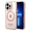 Чохол Guess Gold Outline Translucent для iPhone 14 Pro Pink with MagSafe (GUHMP14LHTCMP)