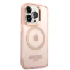 Чохол Guess Gold Outline Translucent для iPhone 14 Pro Pink with MagSafe (GUHMP14LHTCMP)