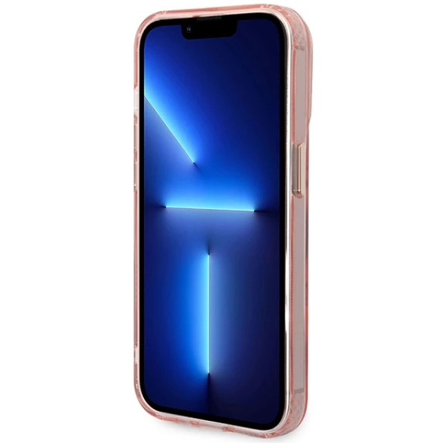 Чохол Guess Gold Outline Translucent для iPhone 14 Pro Max Pink with MagSafe (GUHMP14XHTCMP)
