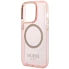 Чохол Guess Gold Outline Translucent для iPhone 14 Pro Max Pink with MagSafe (GUHMP14XHTCMP)