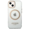 Чехол Guess Metal Outline для iPhone 14 Plus Gold with MagSafe (GUHMP14MHTRMD)