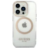 Чохол Guess Metal Outline для iPhone 14 Pro Gold with MagSafe (GUHMP14LHTRMD)