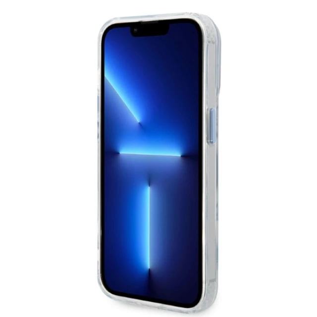 Чохол Guess Metal Outline для iPhone 14 Pro Max Blue with MagSafe (GUHMP14XHTRMB)