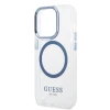 Чохол Guess Metal Outline для iPhone 14 Pro Max Blue with MagSafe (GUHMP14XHTRMB)