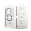 Чохол Guess Metal Outline для iPhone 14 Pro Max Blue with MagSafe (GUHMP14XHTRMB)