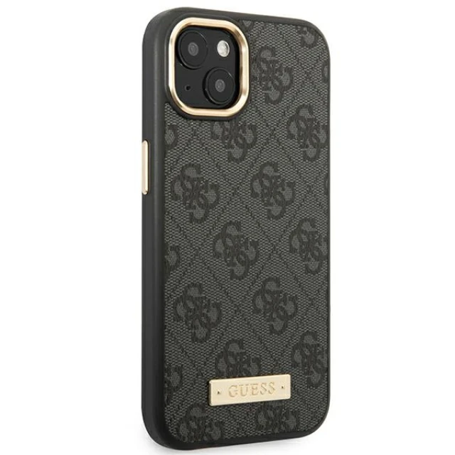 Чохол Guess 4G Logo Plate для iPhone 14 Plus Black with MagSafe (GUHMP14MU4GPRK)