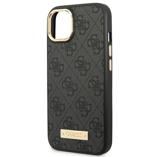 Чохол Guess 4G Logo Plate для iPhone 14 Plus Black with MagSafe (GUHMP14MU4GPRK)