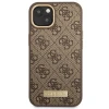 Чохол Guess 4G Logo Plate для iPhone 14 | 13 Brown with MagSafe (GUHMP14SU4GPRW)