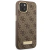 Чохол Guess 4G Logo Plate для iPhone 14 | 13 Brown with MagSafe (GUHMP14SU4GPRW)