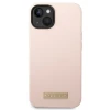 Чохол Guess Silicone Logo Plate для iPhone 14 | 13 Pink with MagSafe (GUHMP14SSBPLP)