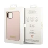 Чохол Guess Silicone Logo Plate для iPhone 14 | 13 Pink with MagSafe (GUHMP14SSBPLP)