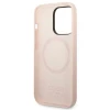 Чохол Guess Silicone Logo Plate для iPhone 14 Pro Max Pink with MagSafe (GUHMP14XSBPLP)