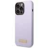 Чохол Guess Silicone Logo Plate для iPhone 14 Pro Purple with MagSafe (GUHMP14LSBPLU)