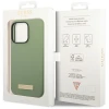 Чохол Guess Silicone Logo Plate для iPhone 14 Pro Max Khaki with MagSafe (GUHMP14XSBPLA)