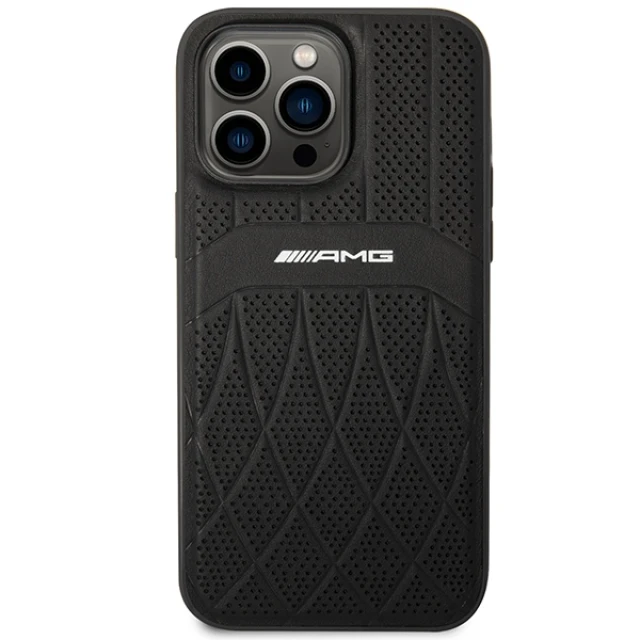 Чехол Mercedes Leather Curved Lines для iPhone 14 Pro Max Black with MagSafe (AMHMP14XOSDBK)