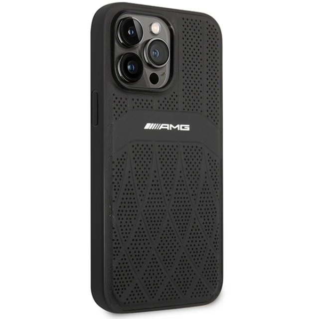 Чехол Mercedes Leather Curved Lines для iPhone 14 Pro Max Black with MagSafe (AMHMP14XOSDBK)