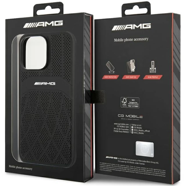 Чехол Mercedes Leather Curved Lines для iPhone 14 Pro Max Black with MagSafe (AMHMP14XOSDBK)