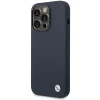Чохол BMW для iPhone 14 Pro Max Silicone Metal Logo Navy with MagSafe (BMHMP14XSILNA)
