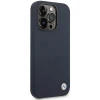 Чохол BMW для iPhone 14 Pro Max Silicone Metal Logo Navy with MagSafe (BMHMP14XSILNA)