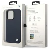 Чохол BMW для iPhone 14 Pro Max Silicone Metal Logo Navy with MagSafe (BMHMP14XSILNA)