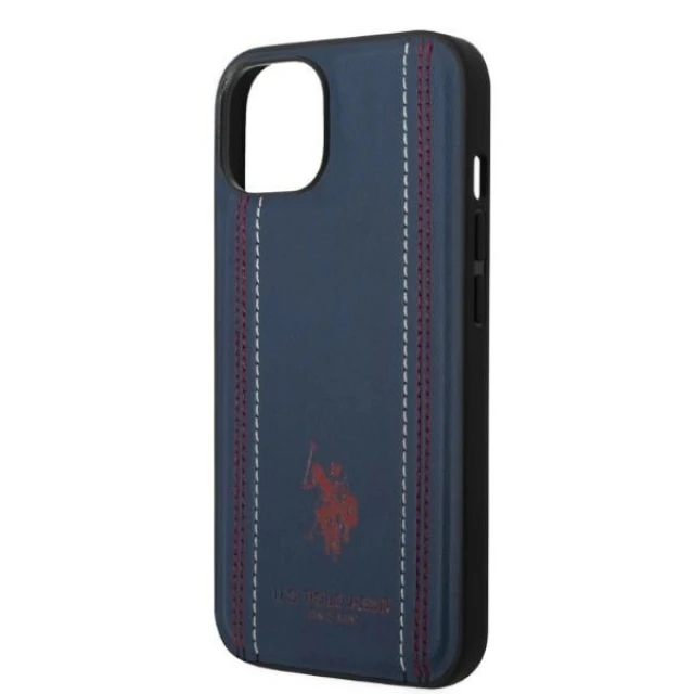 Чохол U.S. Polo Assn. Leather Stitch для iPhone 14 | 13 Navy Blue (USHCP14SPSO3)