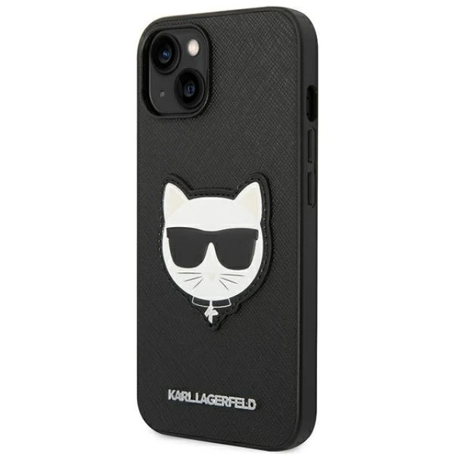 Чохол Karl Lagerfeld Saffiano Choupette Head Patch для iPhone 14 Plus Black (KLHCP14MSAPCHK)