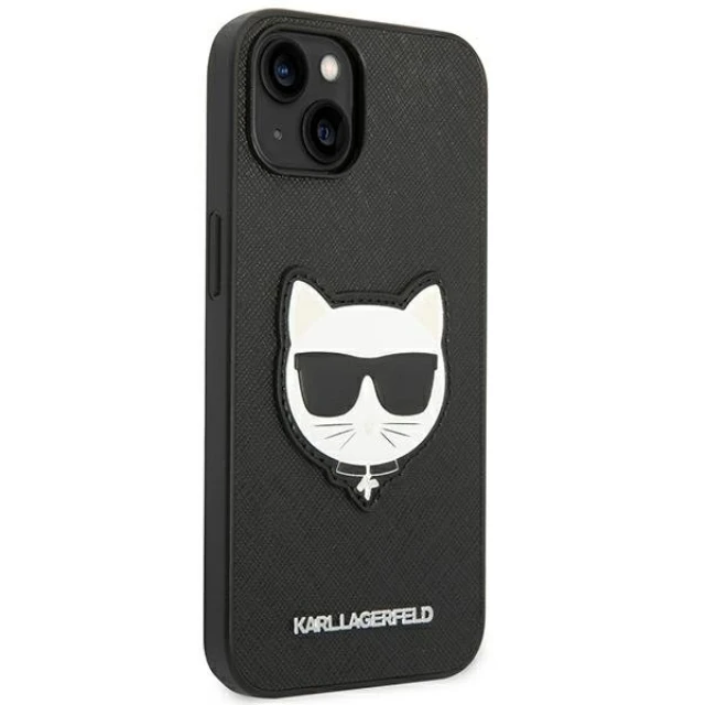 Чохол Karl Lagerfeld Saffiano Choupette Head Patch для iPhone 14 Plus Black (KLHCP14MSAPCHK)