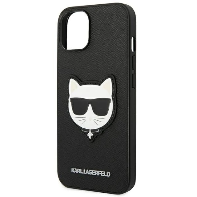 Чохол Karl Lagerfeld Saffiano Choupette Head Patch для iPhone 14 Plus Black (KLHCP14MSAPCHK)