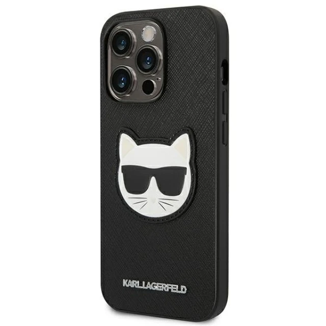 Чохол Karl Lagerfeld Saffiano Choupette Head Patch для iPhone 14 Pro Black (KLHCP14LSAPCHK)