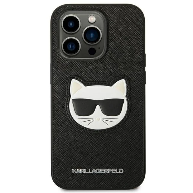 Чохол Karl Lagerfeld Saffiano Choupette Head Patch для iPhone 14 Pro Black (KLHCP14LSAPCHK)