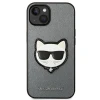 Чохол Karl Lagerfeld Saffiano Choupette Head Patch для iPhone 14 | 13 Silver (KLHCP14SSAPCHG)