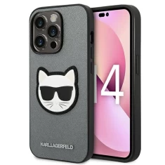 Чохол Karl Lagerfeld Saffiano Choupette Head Patch для iPhone 14 Pro Max Silver (KLHCP14XSAPCHG)