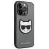 Чехол Karl Lagerfeld Saffiano Choupette Head Patch для iPhone 14 Pro Max Silver (KLHCP14XSAPCHG)