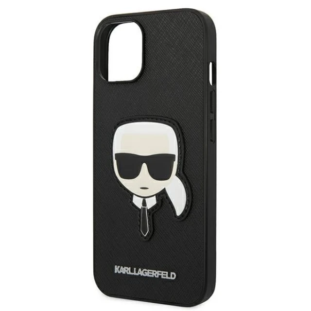 Чохол Karl Lagerfeld Saffiano Karl`s Head Patch для iPhone 14 | 13 Black (KLHCP14SSAPKHK)