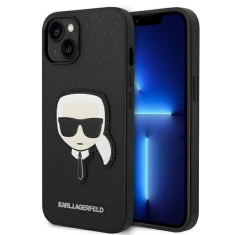 Чехол Karl Lagerfeld Saffiano Karl`s Head Patch для iPhone 14 Plus Black (KLHCP14MSAPKHK)