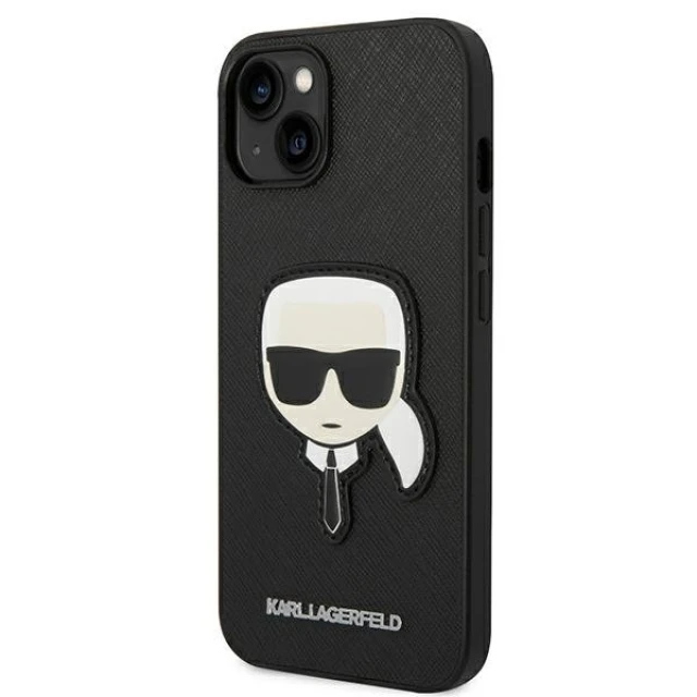 Чохол Karl Lagerfeld Saffiano Karl`s Head Patch для iPhone 14 Plus Black (KLHCP14MSAPKHK)
