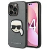 Чохол Karl Lagerfeld Saffiano Karl`s Head Patch для iPhone 14 Pro Silver (KLHCP14LSAPKHG)